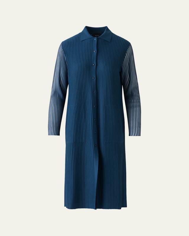 Long Structured Line Knit Coat